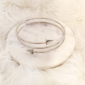 Silver spiked cuff bracelet